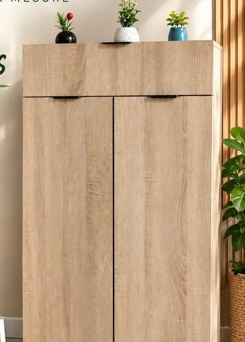 Armoire à chaussures effet chêne